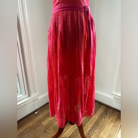 FREE PEOPLE NWT Red Orange Lace Dress Plunging V Sexy Back - Picture 4 of 10